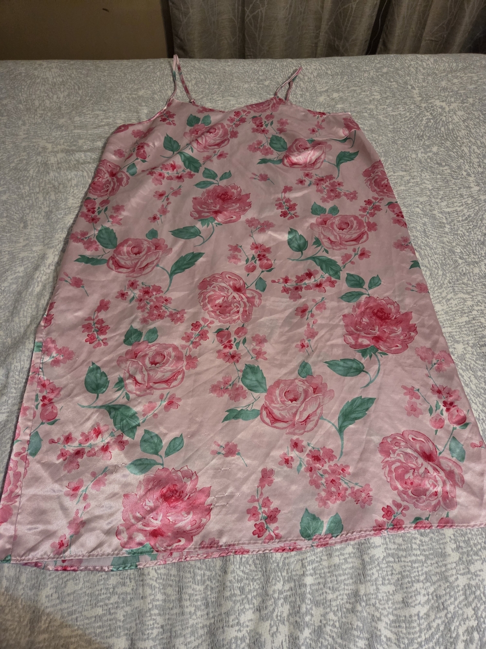Pink Floral Satin Robe with Belt - Women’s Intimates & Sleepwear - Picture 8 of 13